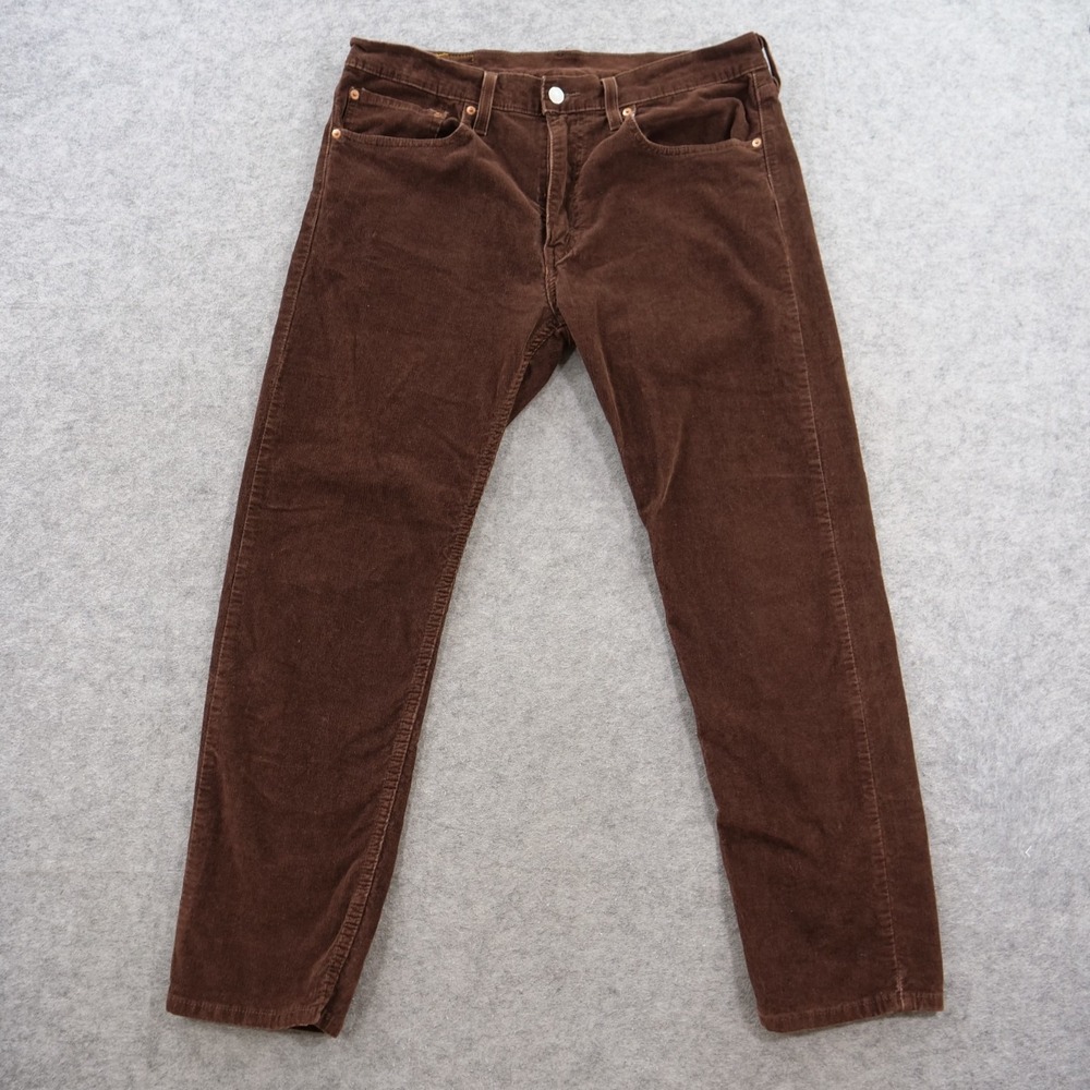 Levis Pants Mens 34 Brown Corduroy 502 Tapered Mid Rise Zip Fly Americana